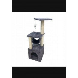 Будиночок-кігтеточка з 2 полицями і тунелем для кота