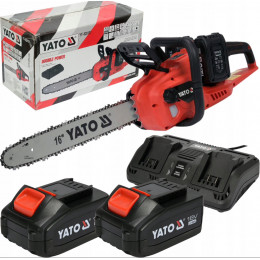 Акумуляторна безщиткова ланцюгова пилка 16", 2х18В, з акумулятором 4Аг YATO YT-828131
