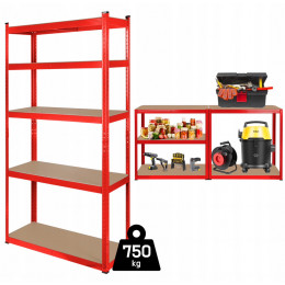 Стелаж Металевий 180х90х40см червоний