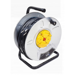 Подовжувач Леміра 25м 3х2,5мм із заземленням на котушці з 4-ма розетками