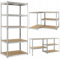 Стелаж металевий 220х90х40 см ЦИНК 5 полиць ДСП 175 кг/полицю оцинкований