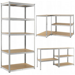 Стелаж металевий 220х90х40 см ЦИНК 5 полиць ДСП 175 кг/полицю оцинкований
