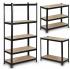Стелаж металевий ЧОРНИЙ 5 полиць МДФ для гаража, магазину, дому